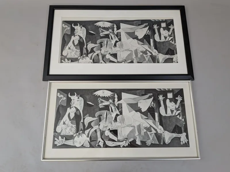 Tryck 2 st, efter Picasso, "Guernica"