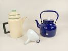 Emaljerat, 3 delar bl.a. "Kaffe-Petter"