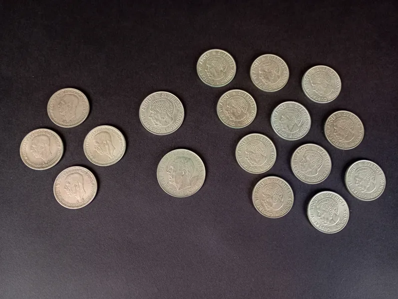 Silvermynt, 2 & 5 kr
