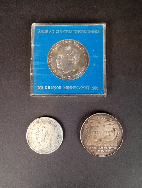 Silver, mynt bl.a. jubileumsmynt