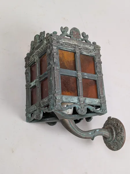 Väggytterbelysning, Brons & glas