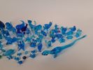 Parti miniatyr figuriner, blått glas