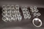 Glasservis, slipad dekor