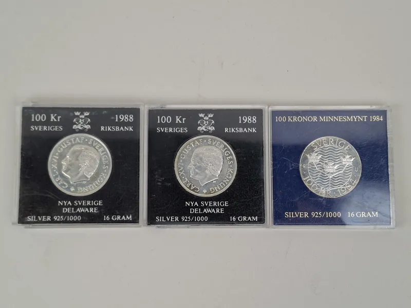 Silvermynt, Jubileum 100 kr 3 st