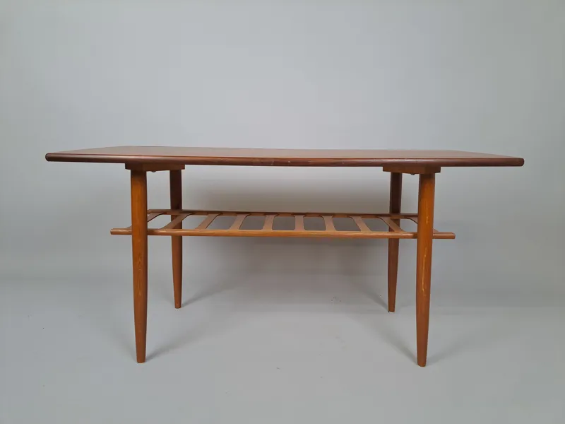 Soffbord med hylla, Teak