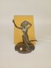 Bordslampa, Art Deco, glas & metall