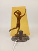 Bordslampa, Art Deco, glas & metall