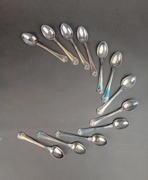 Kaffeskedar, Silver "Sachsisk" 12 st