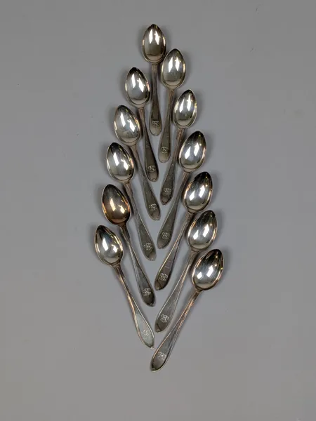 Teskedar Silver "Svensk spets", 12 st