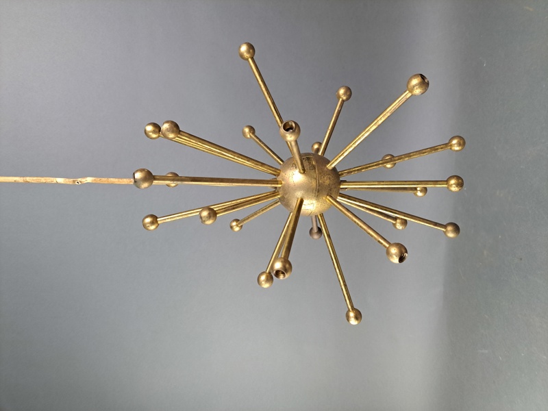 Taklampa, "Sputnik", mässing 1950-/1960-tal