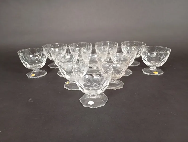 Glas, etsad dekor HC Glimåkra, 12 delar