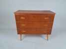 3-lådig Byrå, Teak