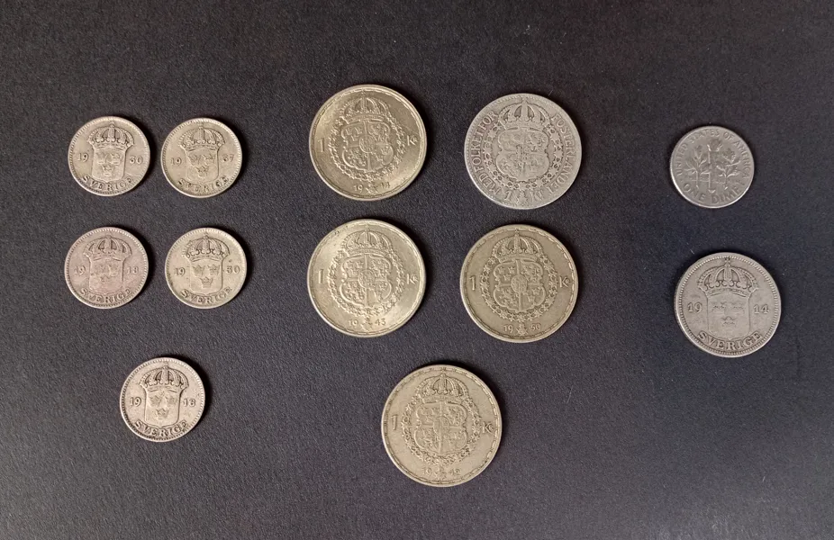 Silvermynt, Sverige & USA