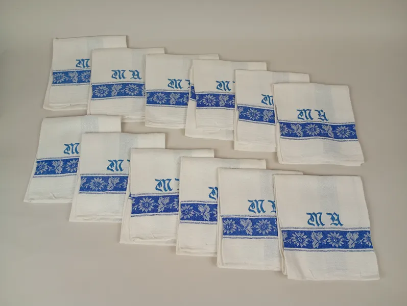 Linnehanddukar 12 st, Monogrammiserade