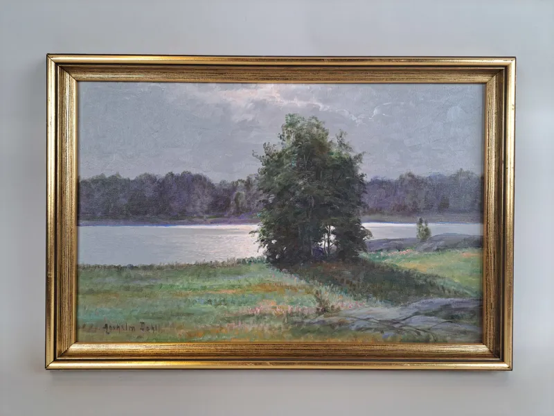 Olja på duk, Anshelm Dahl, signerad