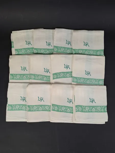 Linnehanddukar 12 st, monogrammiserade