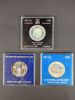 Silver Minnesmynt 3 st 100 kr bl.a. Nya Sverige Delaware 1988