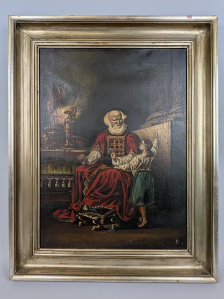 Olja på duk, "Eli & Samuel" oidentifierad konstnär, troligtvis 1800-tal