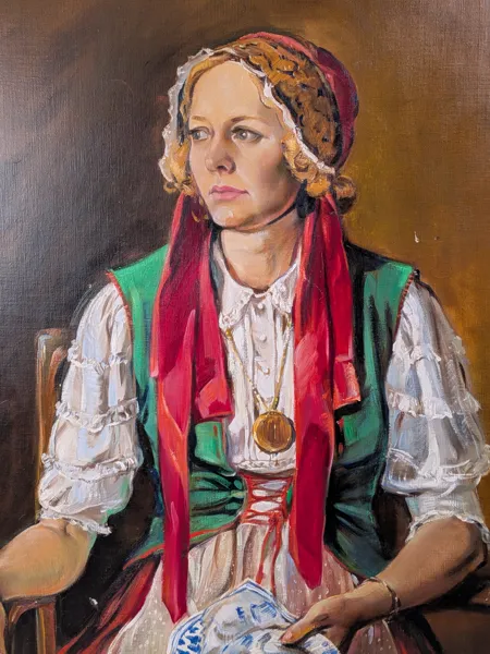 Olja på duk, Porträtt, Harry Marriott Burton, signerad
