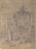 Inramad Teckning, signerad CH 1873, oidentifierad