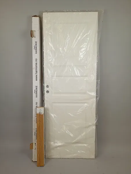 Innerdörr med karmar, Harmonie 80x210 Ask Kompakt Vit, Obegagnad