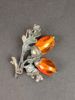 Brosch, Silver med bärnsten, Art Nouveau