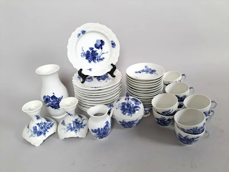 Kaffeservis, "Blå blomster" Royal Copenhagen Danmark