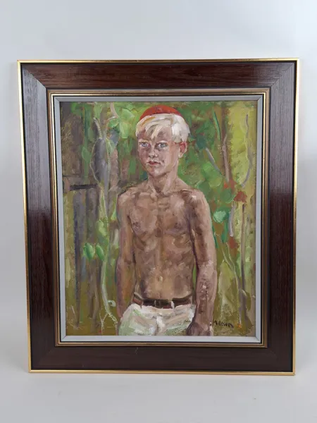 Olja på Pannå, signerad A Olsson, oidentifierad