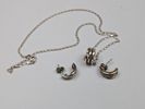 Smyckesset, 925 Silver Örhänge & halsband