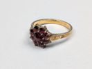 Ring, Granater & förgyllt Silver