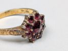 Ring, Granater & förgyllt Silver