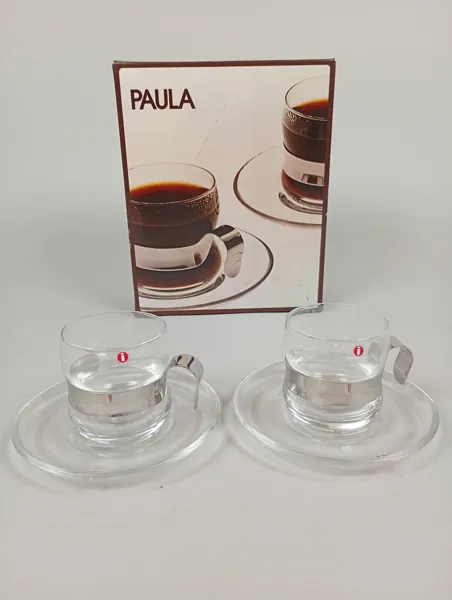 Kaffekoppar med fat, "Paula" Jorma Vennola Ahlström Iittala Finland