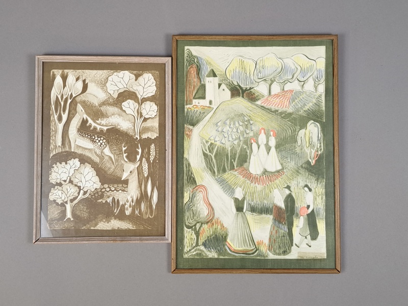 Textiltryck 2 st, Ilse Roempke