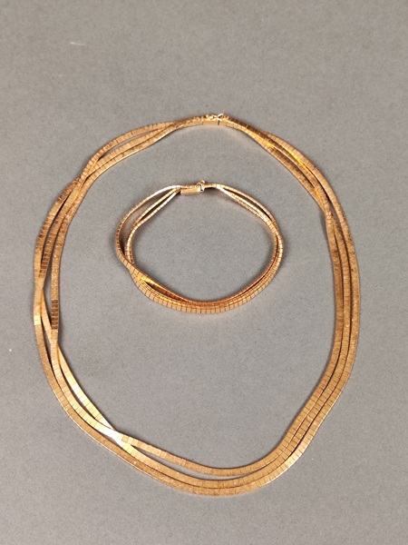 Halsband & armband, 18 k Guld