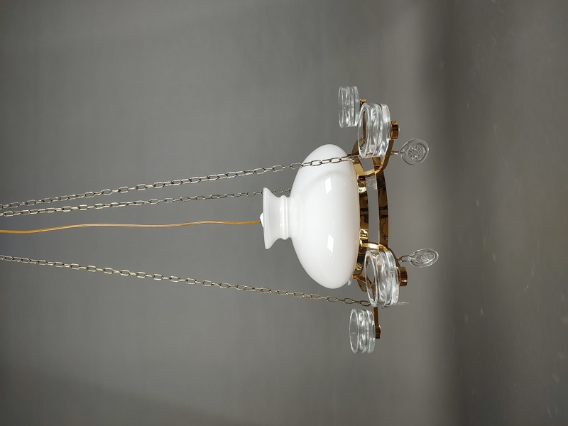 Taklampa, glas & metall