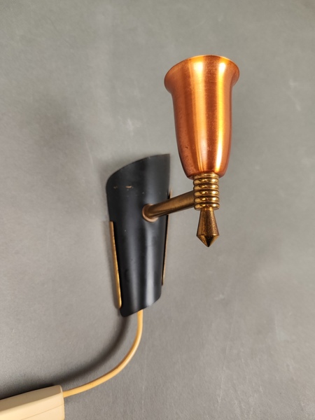 Vägglampa, mässing/koppar