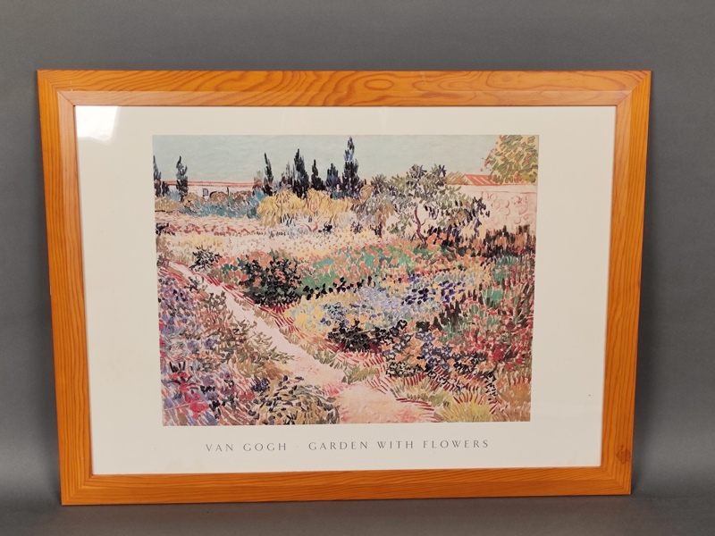 Tryck, " Garden with Flowers" efter Van Gogh