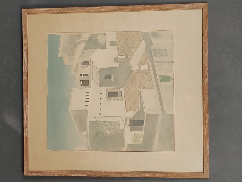 Färglitografi, Louis Bastin, signerad