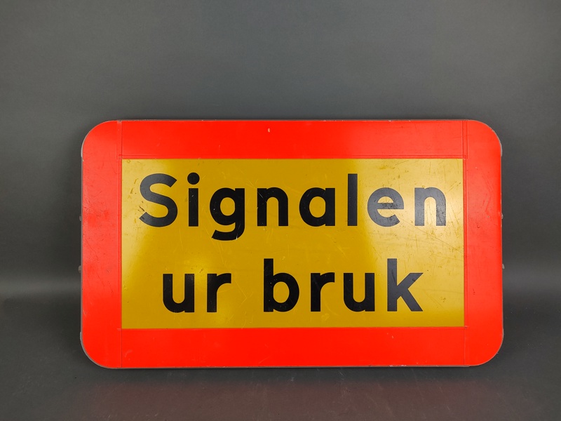 Vägskylt, "Signalen ur bruk", plåt