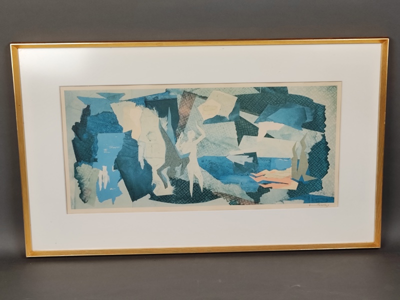 Färglitografi, Svend Saabye, signerad