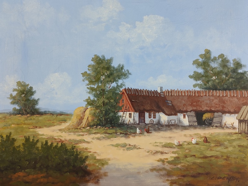 Olja på duk, Erik Denby, signerad