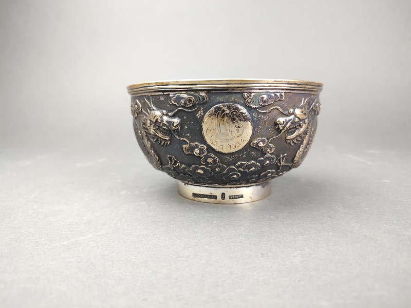  Skål, exportsilver, Hung Chong & Co Shanghai, tidigt 1900-tal, Kina