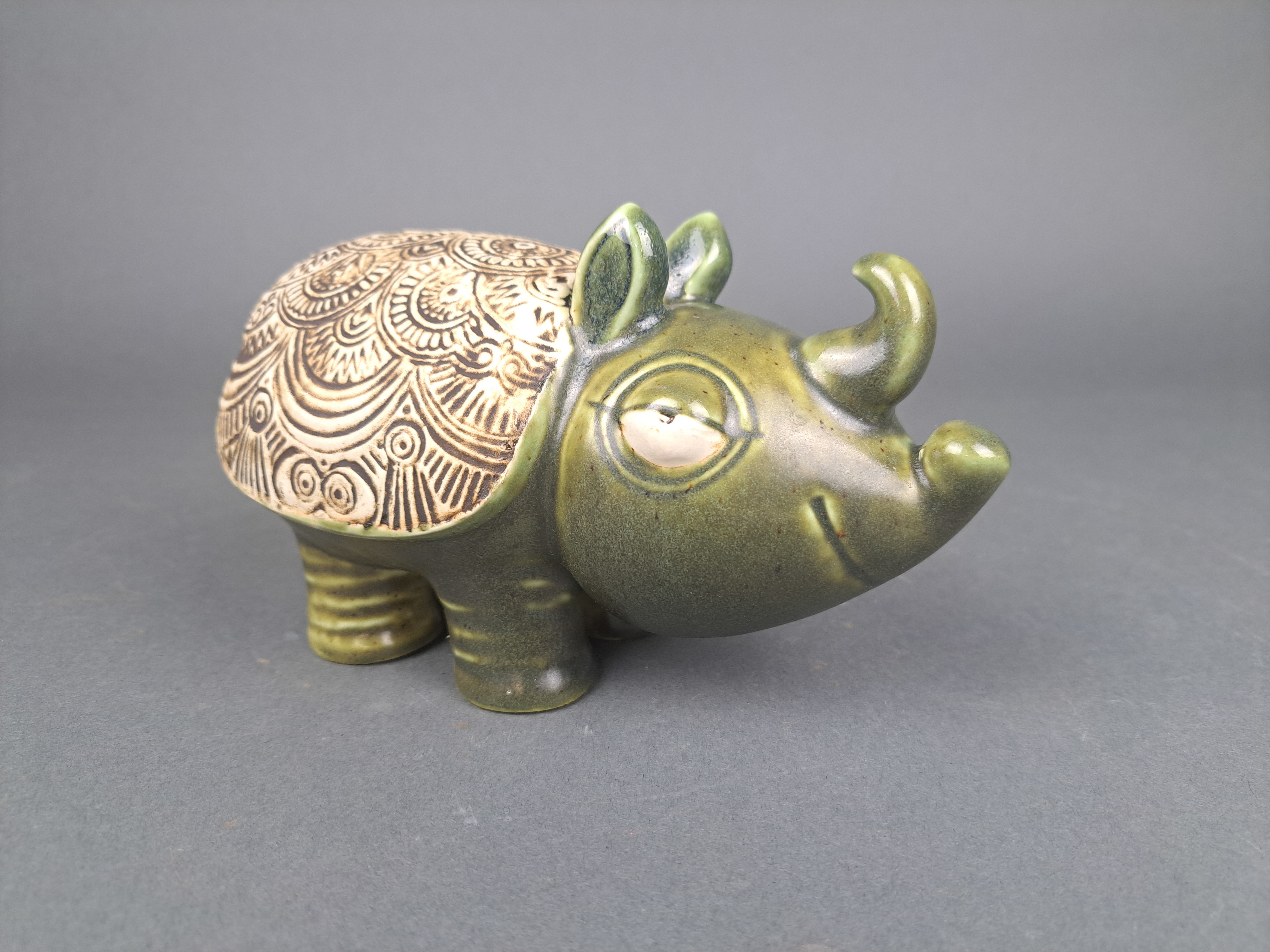 Figurin, Noshörning Lisa Larson G | Auktion snapphaneauktioner.se