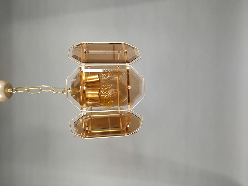 Taklampa, glas & metall