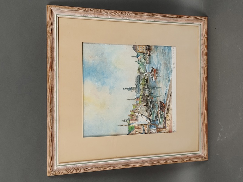 Akvarell, Kurt Werner, signerad
