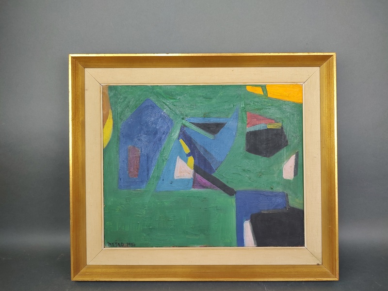 Olja på duk, Nejad Devrim, signerad 1950