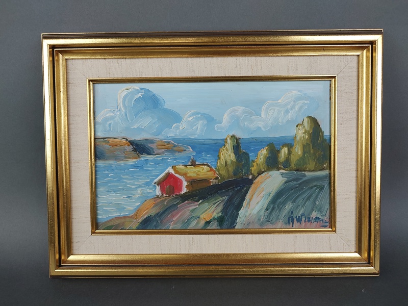 Olja på pannå, Åke Wickström, signerad