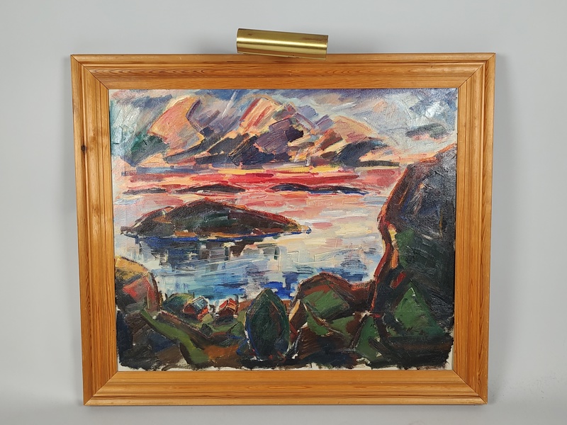 Olja på duk, signerad K . Nilsson