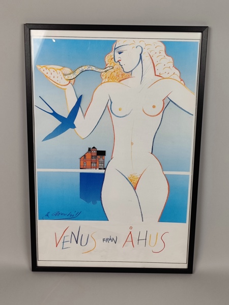 Inramad plansch, "Venus ifrån Åhus" Åke Arehill