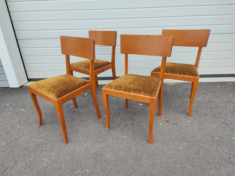 Stolar 4 st, Ekfanér, Bröderna Johansson Möbelfabrik Nässjö